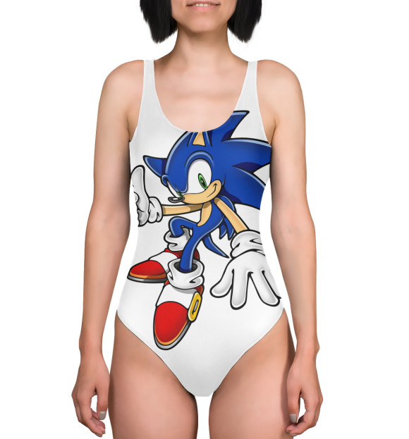 Купальник-боди с изображением Соник цвета 