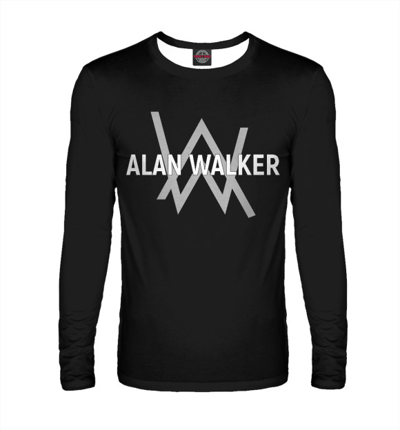 Мужской лонгслив с изображением Alan Walker цвета Белый