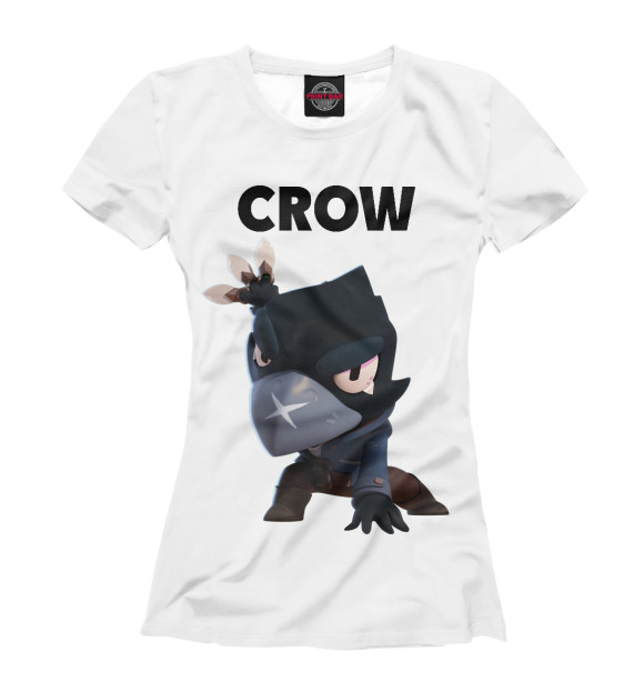 Футболка для девочек с изображением Brawl Stars Crow цвета Белый
