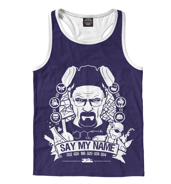Мужская майка-борцовка с изображением Say My Name цвета Белый