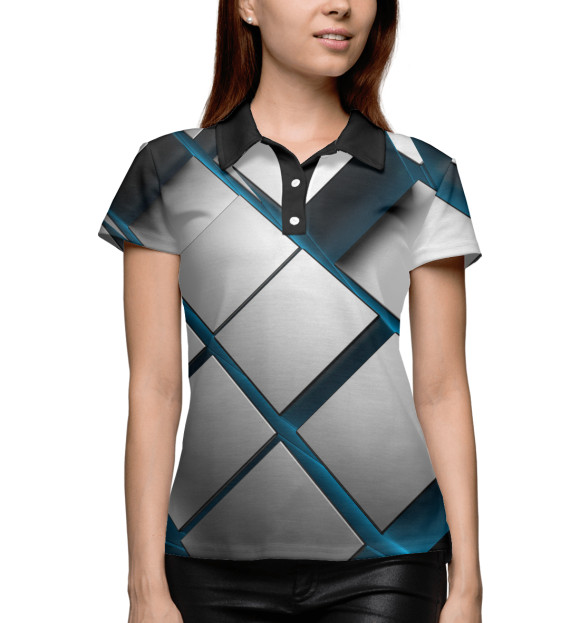 Женское поло с изображением Текстура цвета Белый