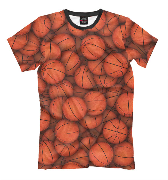 Мужская футболка с изображением Баскетбольные мячи цвета Светло-коричневый
