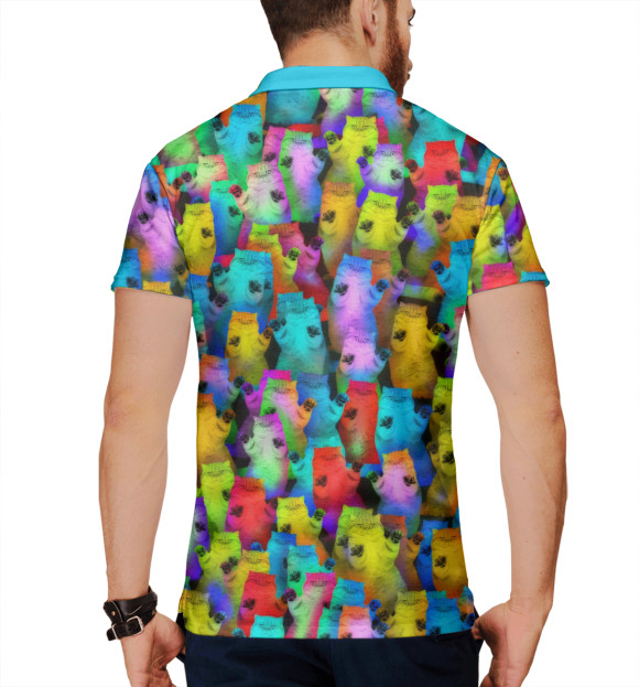 Мужское поло с изображением Котики на дискотеке цвета Белый