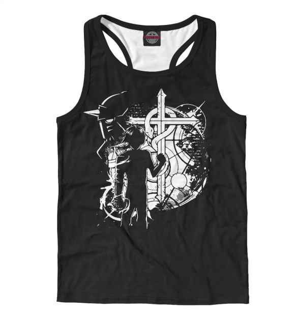 Мужская майка-борцовка с изображением Fullmetal alchemist цвета Белый