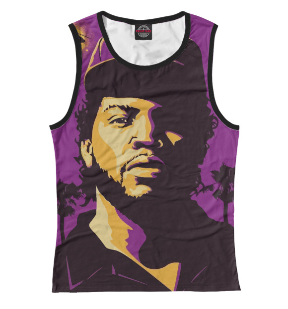 Майка для девочки с изображением Ice Cube цвета Белый