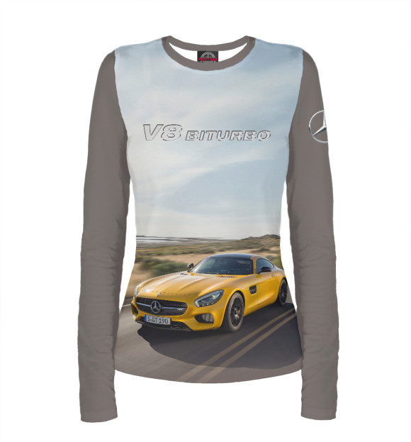 Женский лонгслив с изображением V8 Biturbo цвета Белый