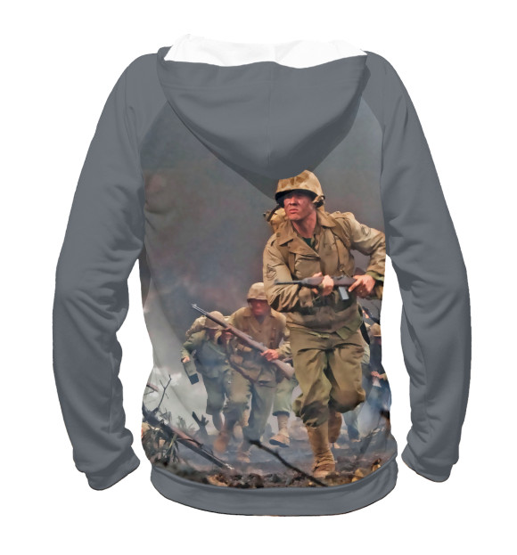 Мужское худи с притом Sabaton цвета Белый Мужское худи с изображением Sabaton цвета Белый