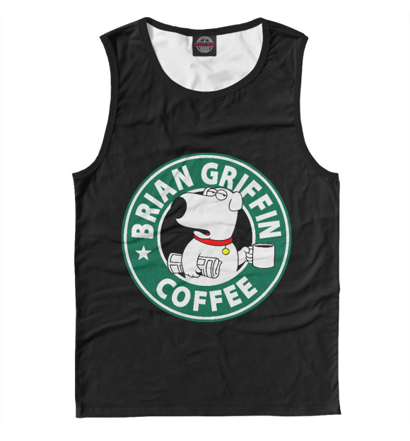 Мужская майка с изображением Brian Griffin Coffee цвета Белый