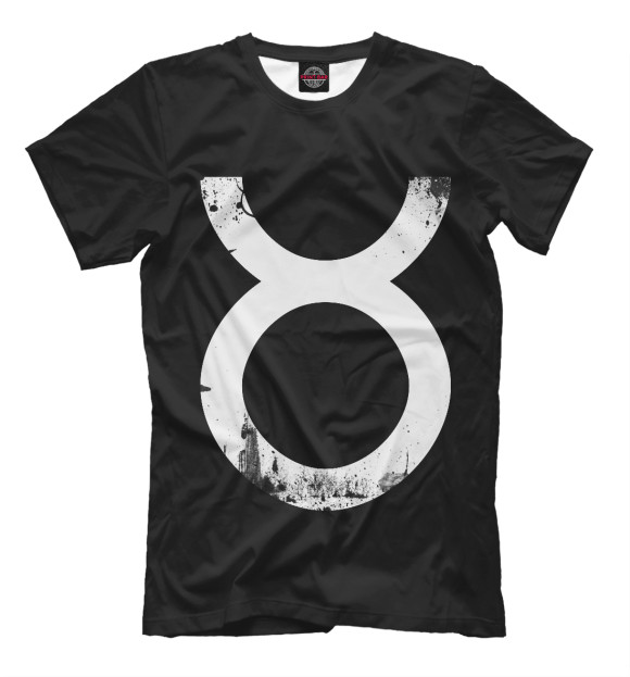 Футболка для мальчиков с изображением Телец цвета Черный