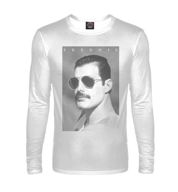 Мужской лонгслив с изображением Freddie Mercury цвета Белый