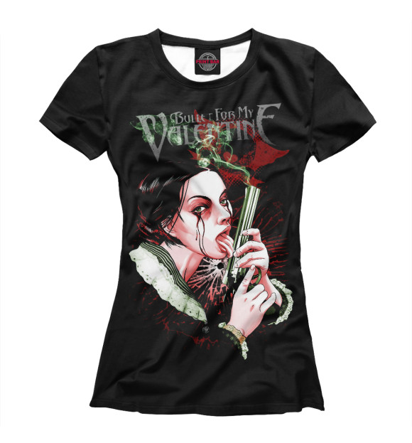 Женская футболка с изображением Bullet for My Valentine цвета Белый