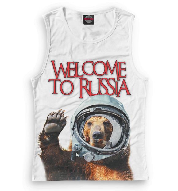 Майка для девочки с изображением Welcome to Russia цвета Белый