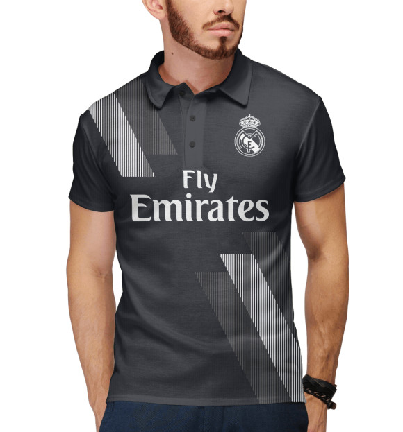 Мужское поло с изображением Криштиану Роналду Форма Новая Гостевая 2019 цвета Белый