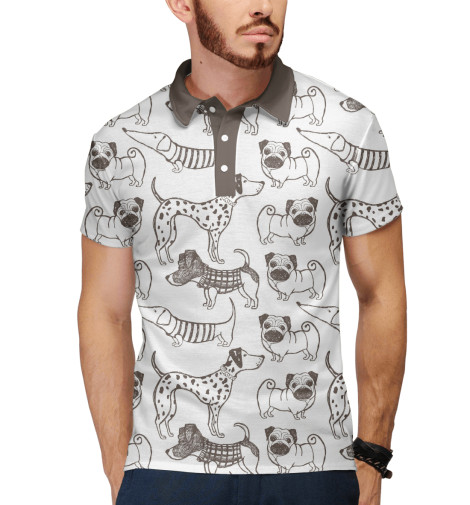 

Поло Print Bar, Белый, Funny Dogs