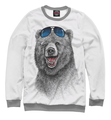 

Свитшоты Print Bar, Белый, Счастливый медведь