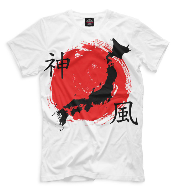 Мужская футболка с изображением Япония цвета Молочно-белый