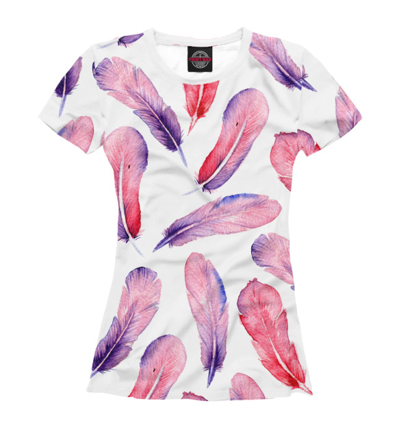 Футболка для девочек с изображением Чудо в перьях цвета Белый