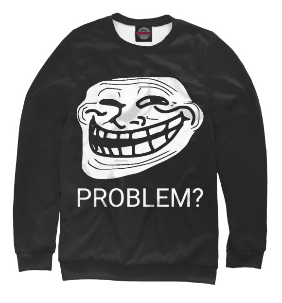 Мужской свитшот с изображением TROLLFACE цвета Белый