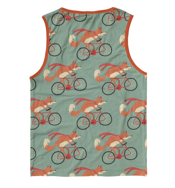 Майка для мальчика с притом Лисички на велосипеде цвета Белый Майка для мальчика с изображением Лисички на велосипеде цвета Белый