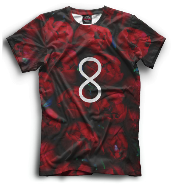 Мужская футболка с изображением Розы цвета Черный