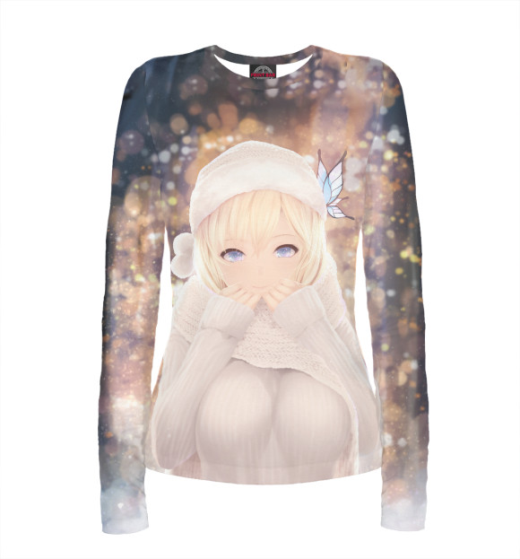 Женский лонгслив с изображением Boku Wa Tomodachi Ga Sukunai цвета Белый