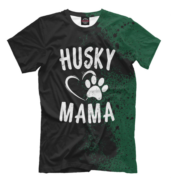 Мужская футболка с изображением Husky Mama цвета Белый