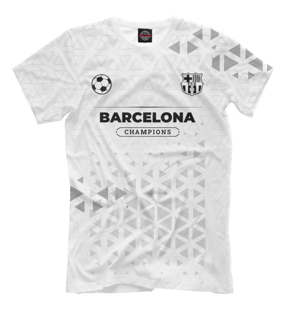 Мужская футболка с изображением Barcelona Champions Униформа цвета Белый