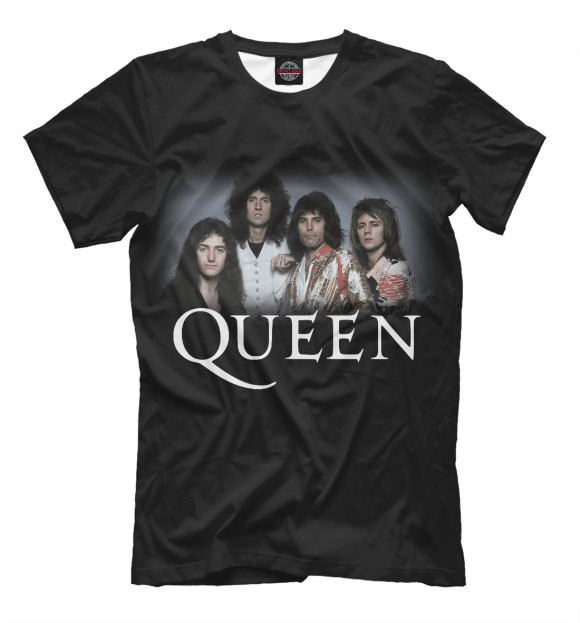 Мужская футболка с изображением Queen и Freddie Mercury цвета Черный