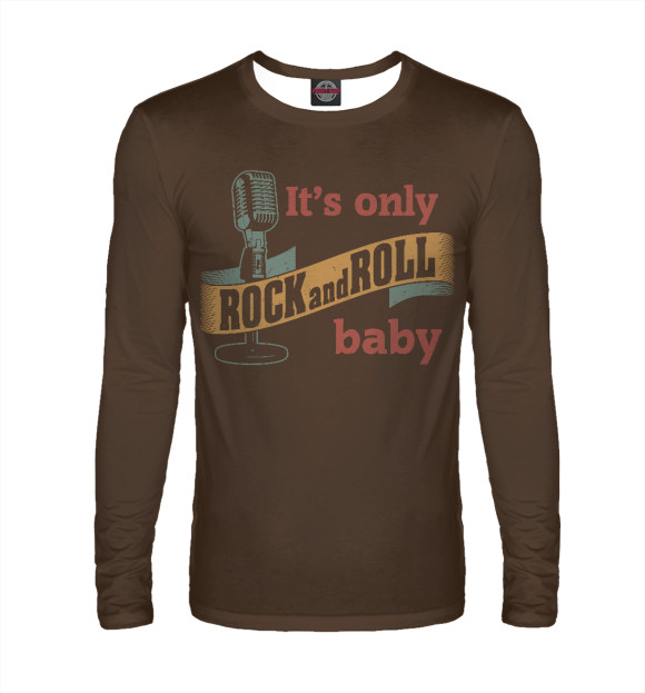 Мужской лонгслив с изображением It's only rock and roll baby цвета Белый