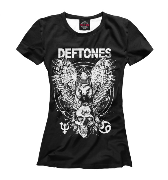 Женская футболка с изображением Deftones цвета Белый