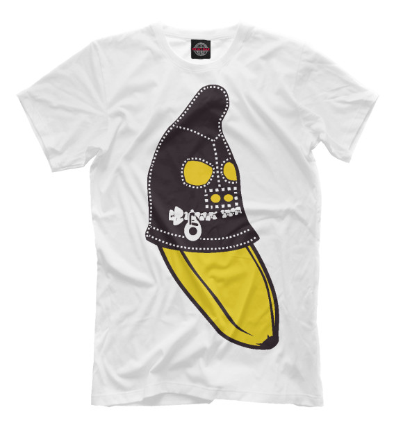 Мужская футболка с изображением Банан в маске цвета Молочно-белый