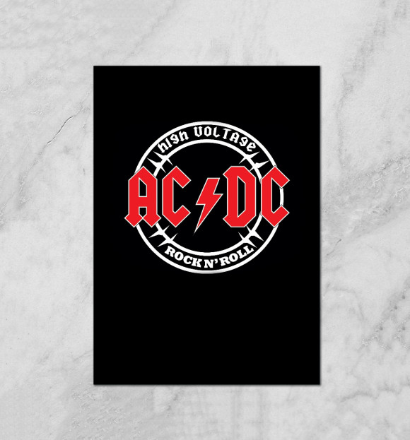 Плакат с изображением AC/DC цвета Белый