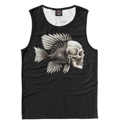 

Майки Print Bar, Белый, Skull Fish