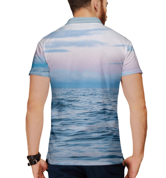 Мужское поло с притом Кит цвета Белый Мужское поло с изображением Кит цвета Белый