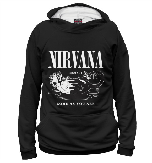 Женское худи с изображением Nirvana цвета Белый