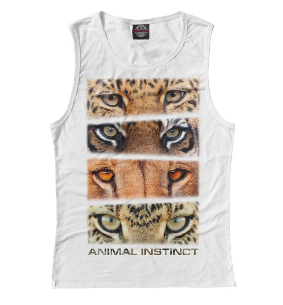 Майка для девочки с изображением Animal instinct цвета Белый