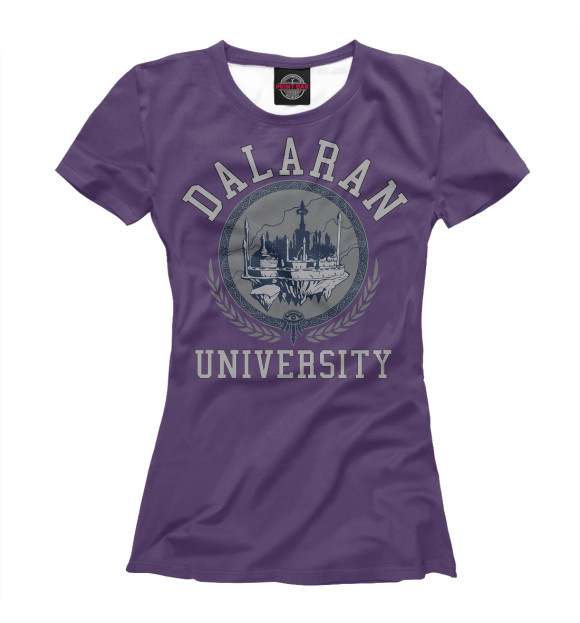 Женская футболка с изображением Университет Даларана цвета Белый
