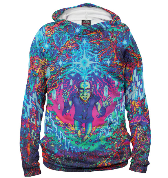 Мужское худи с притом Эзотерика цвета Белый Мужское худи с изображением Эзотерика цвета Белый