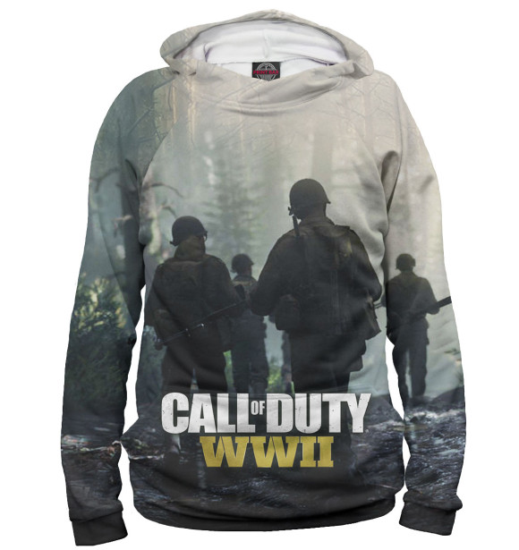 Мужское худи с изображением Call of Duty: WWII цвета Белый