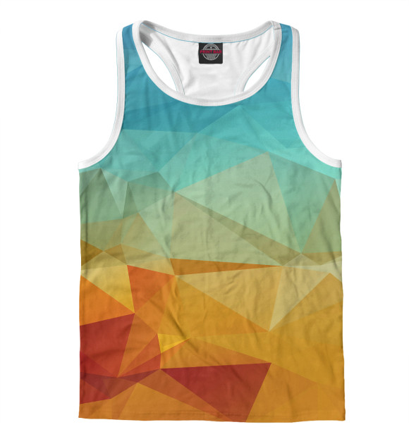 Мужская майка-борцовка с изображением Геометрия цвета Белый