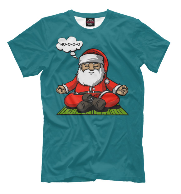 Мужская футболка с изображением Santa Relax цвета Грязно-голубой