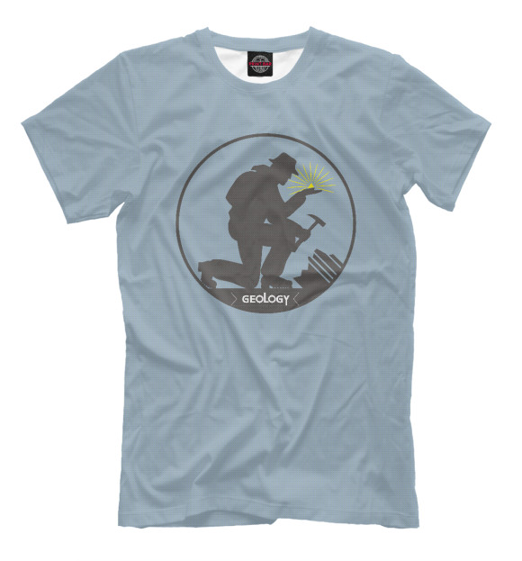 Мужская футболка с изображением Геолог цвета Серый