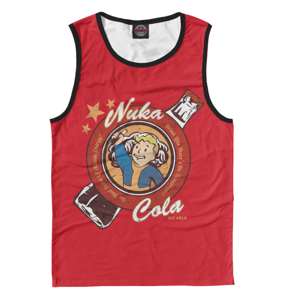 Мужская майка с притом Nuka Cola цвета Белый Мужская майка с изображением Nuka Cola цвета Белый