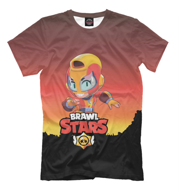 Мужская футболка с изображением BRAWL STARS MAX цвета Белый