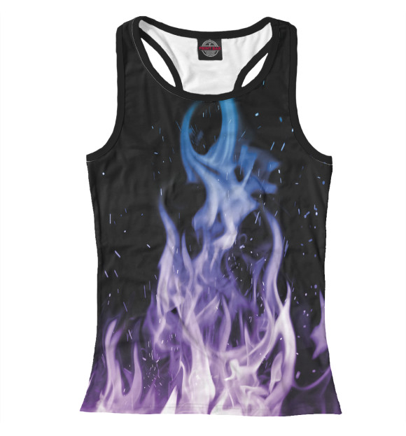 Женская майка-борцовка с изображением Огонь красивый градиент цвета Белый