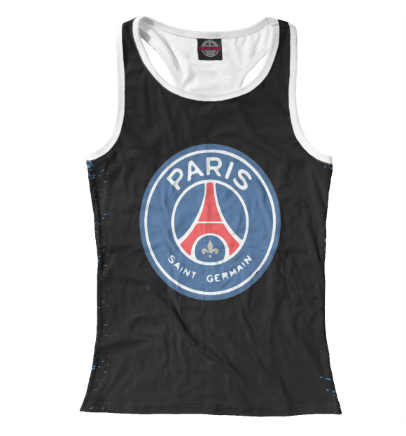 Женская майка-борцовка с изображением PSG цвета Белый