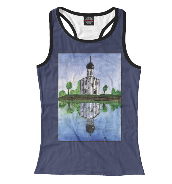 Женская майка-борцовка с изображением Храм цвета Белый