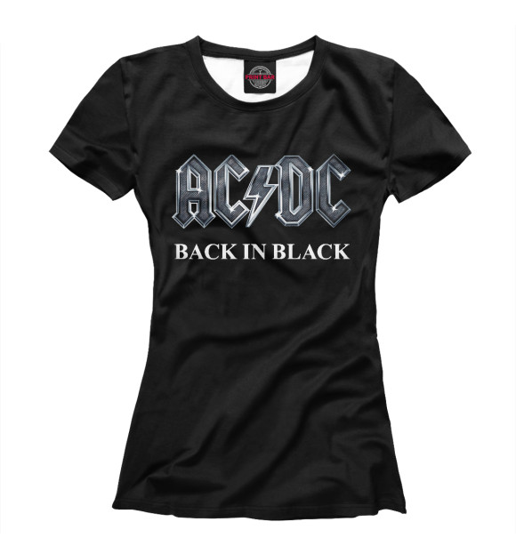 Женская футболка с изображением AC/DC цвета Белый
