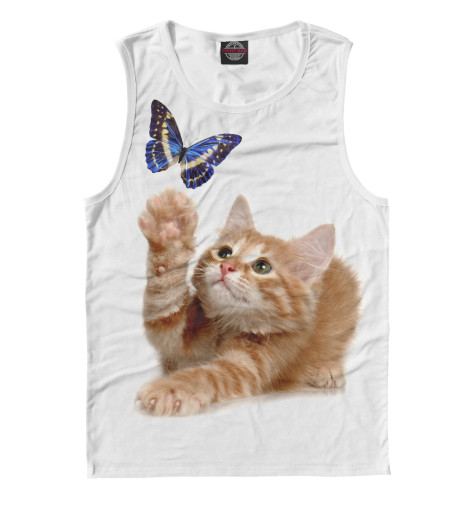 

Майки Print Bar, Белый, Котенок и бабочка