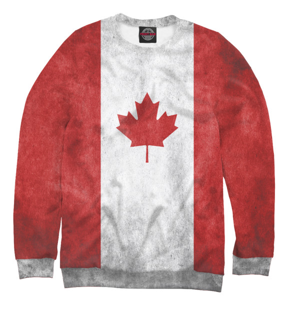 Свитшот для девочек с изображением Флаг Канады цвета Белый